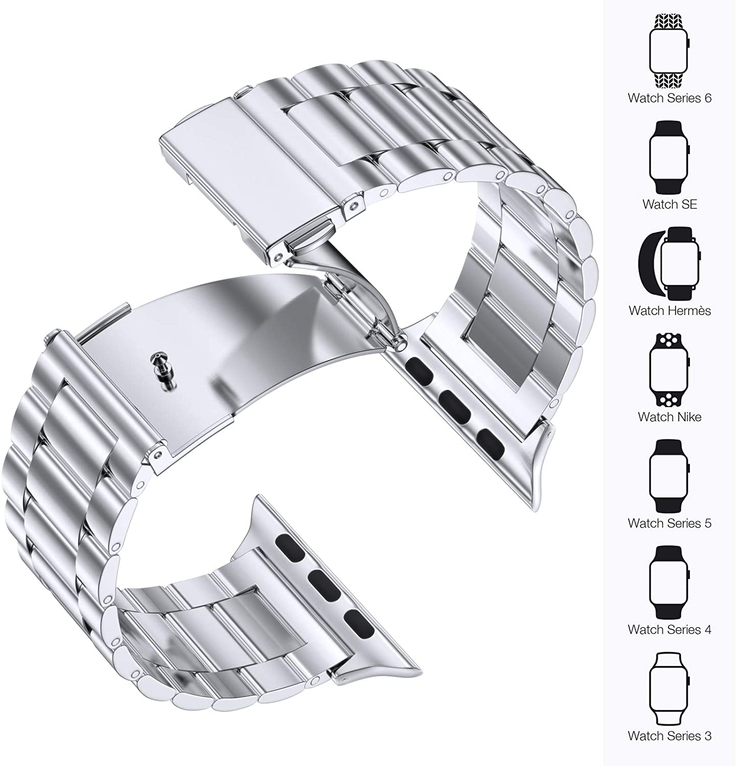 Metal Band For Apple Watch Series 7 45mm 41mm Brand new stainless steel bracelet wristband For iWatch 6 5 4 3 SE 44mm 40mm 42mm